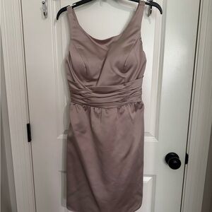Alfred Angelo Stone Taupe Satin Cocktail Dress Size 10 $188